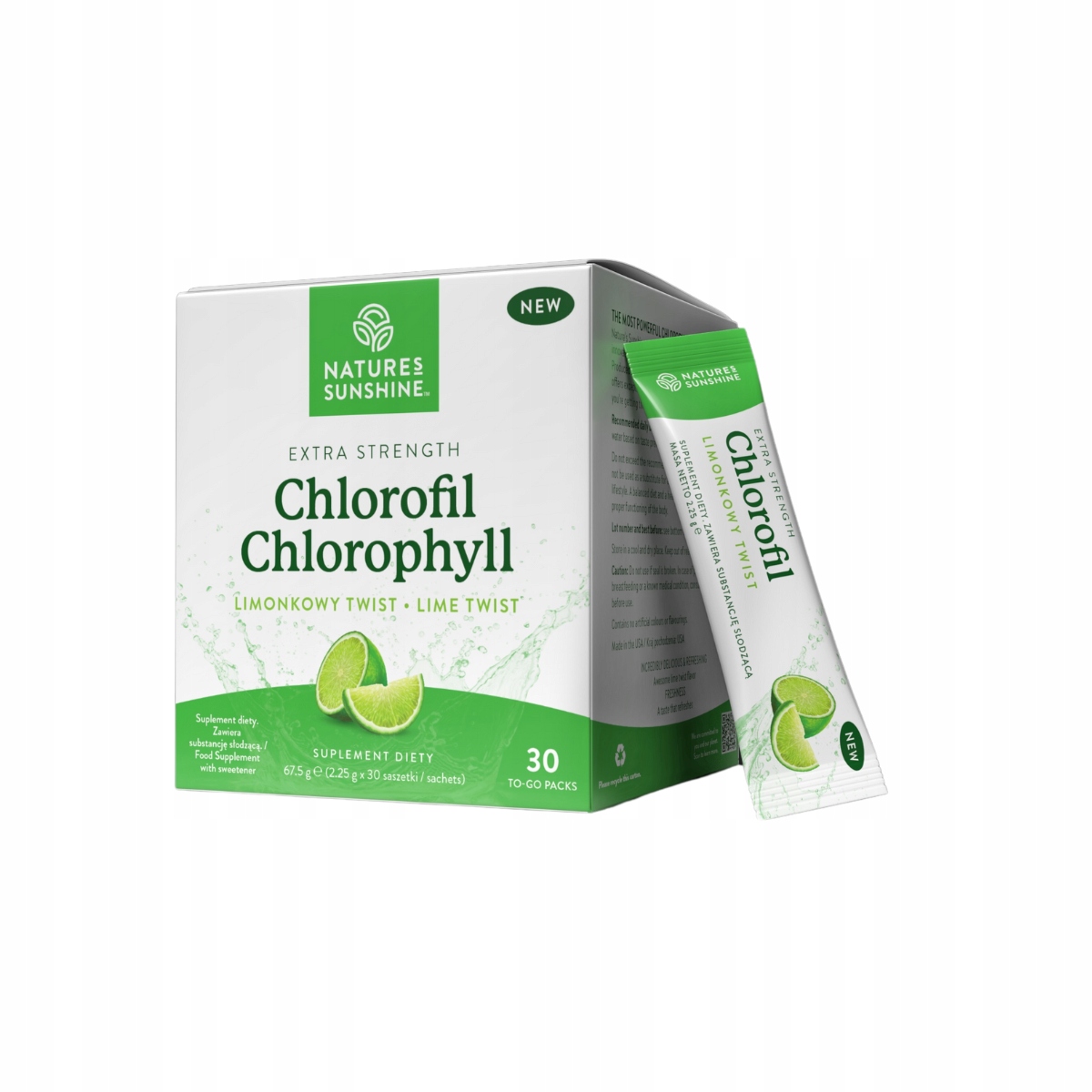 Nature's Sunshine Nsp Chlorofil w saszetkach o smaku limonkowym