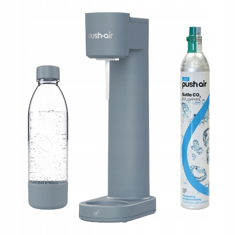 Dafi PushAir Szódakészítő Gép CO2 patronnal + palack 0,7l Acél