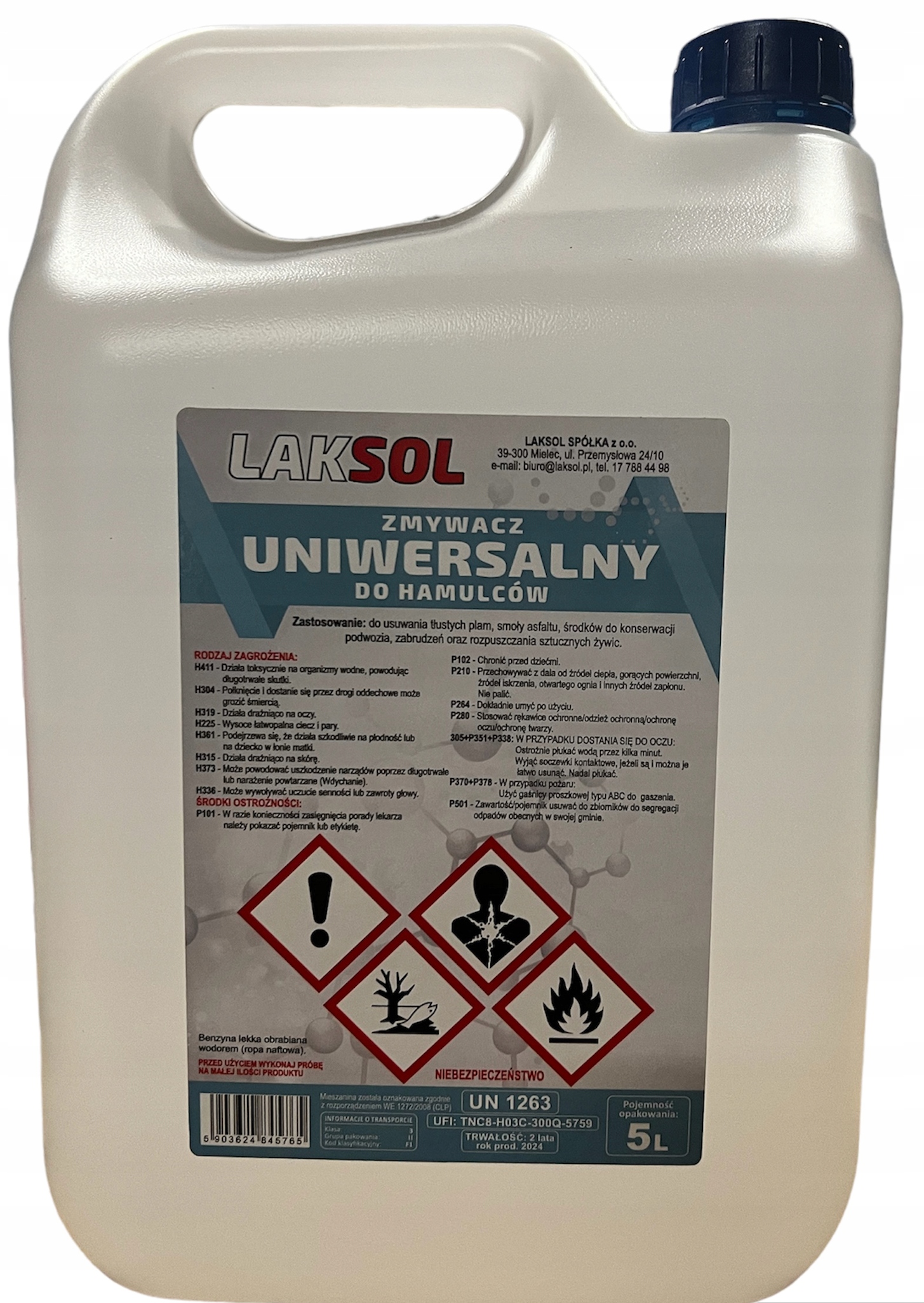 ZMYWACZ UNIWERSALNY DO HAMULCÓW,HAMULCOWY LAKSOL 5L