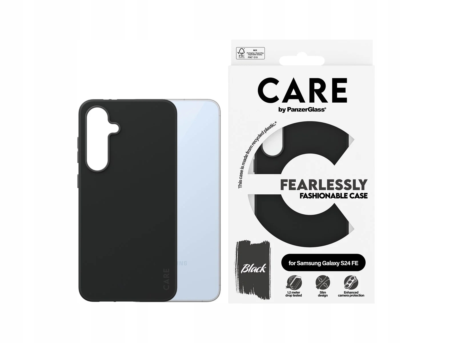 Care by PanzerGlass Fashion Case Sam S24 Fe S721 černá/černá 1467