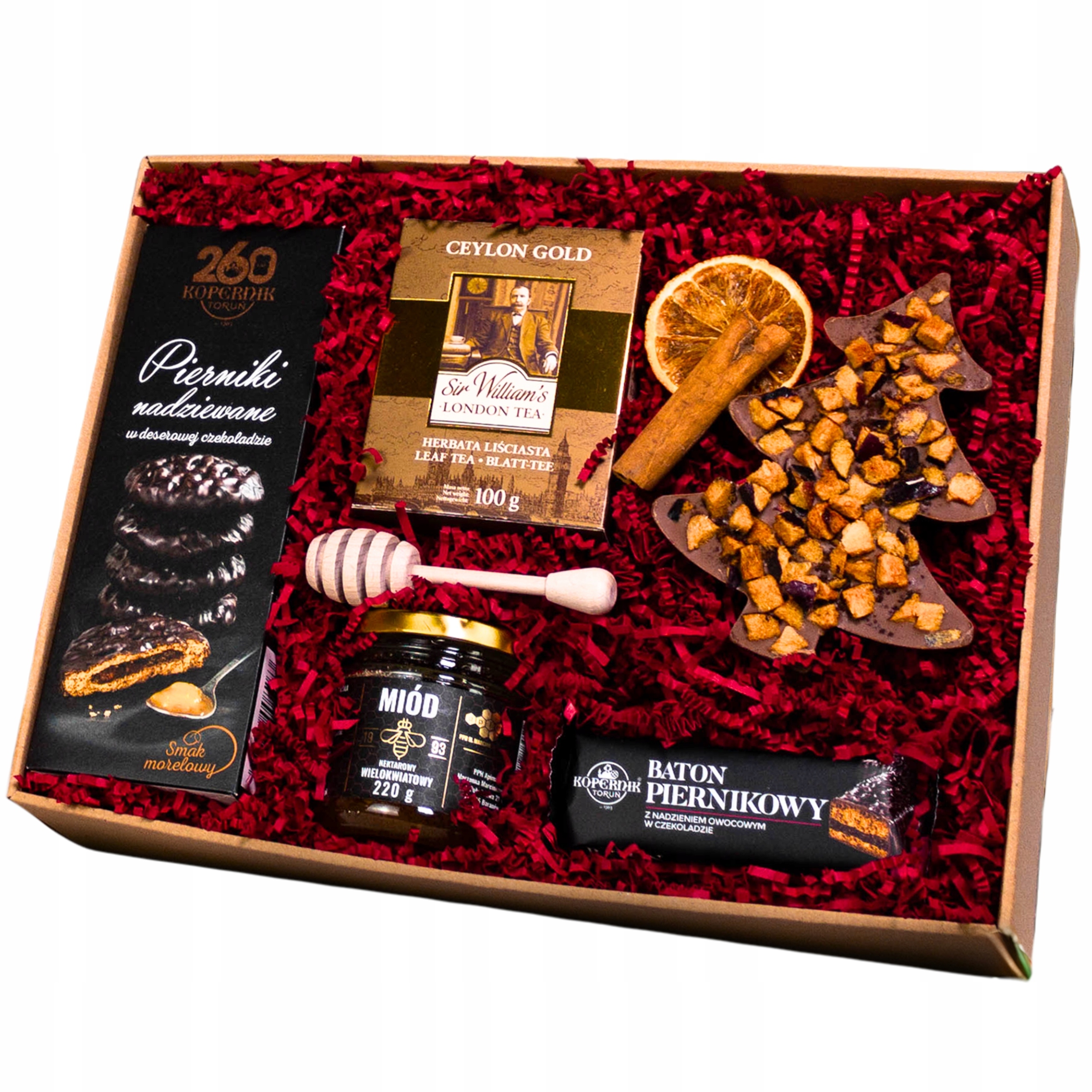 Levně Velká vánoční dárková krabička perníky , čaj , med, čokoláda