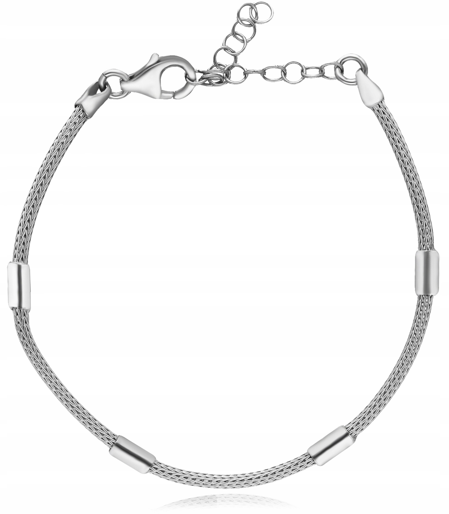 Stříbrný Rhodiovaný Náramek Calza