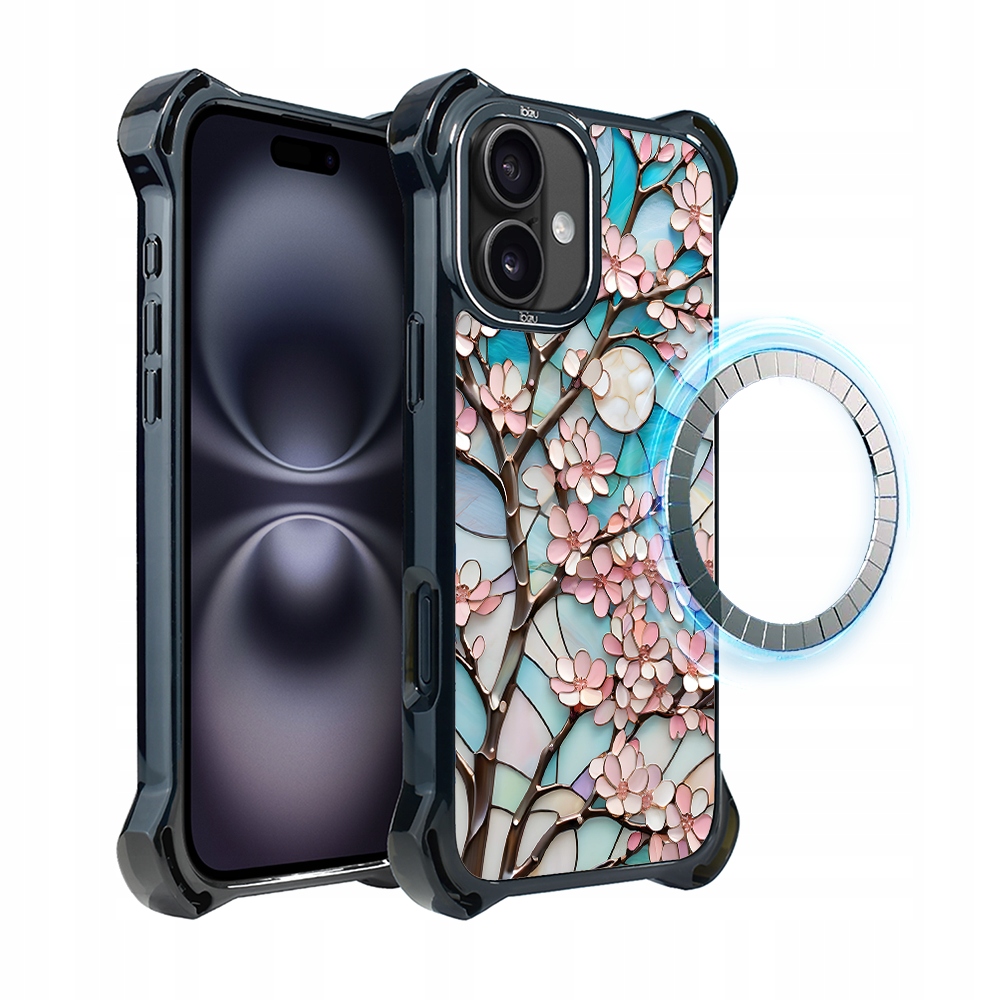 Pouzdro pro iPhone 16 Ibizu DropGuard Ultra s MagSafe, Měsíční Višeň