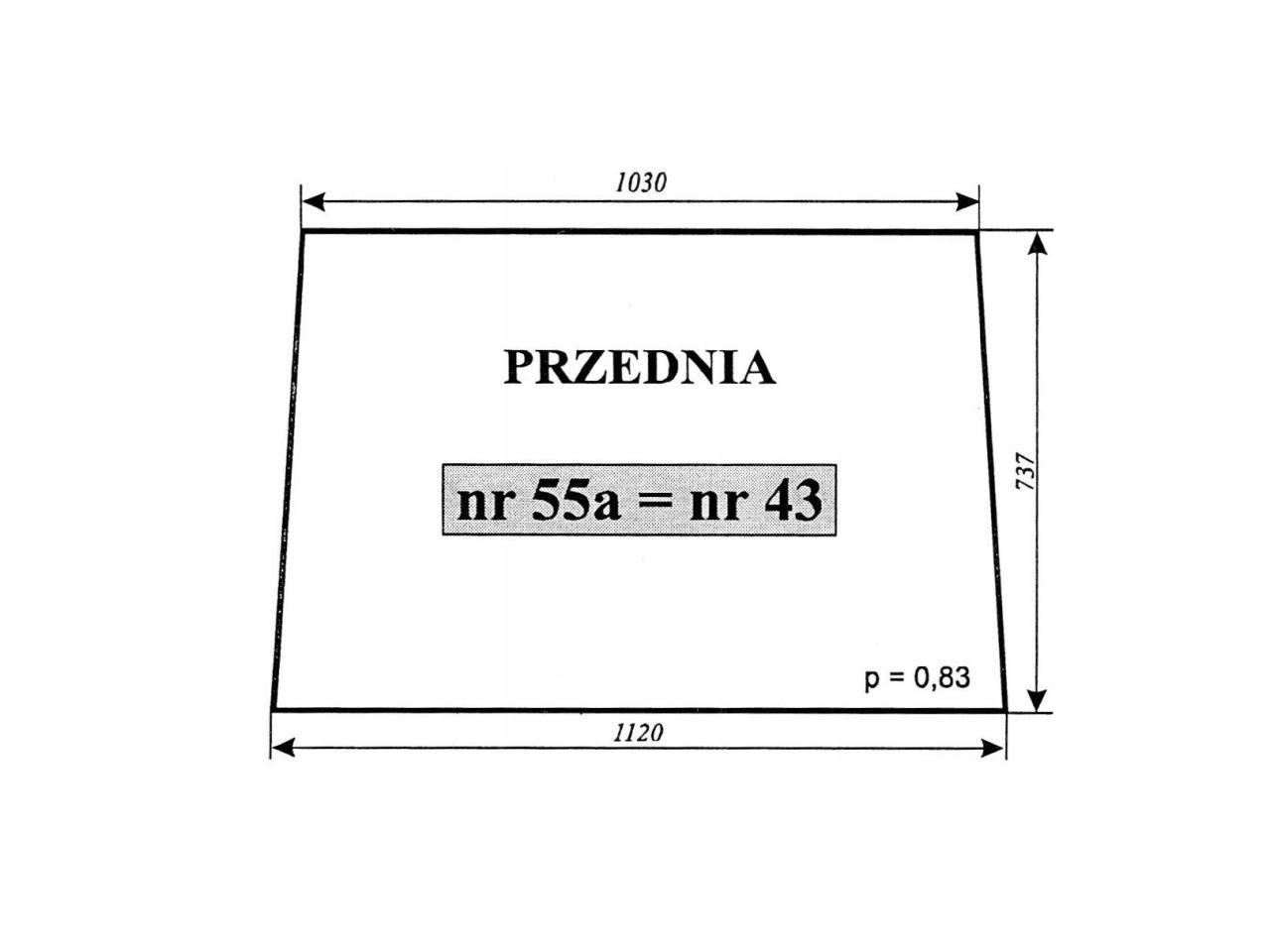 SZYBA PRZEDNIA MF 255 GRZYWNA 43