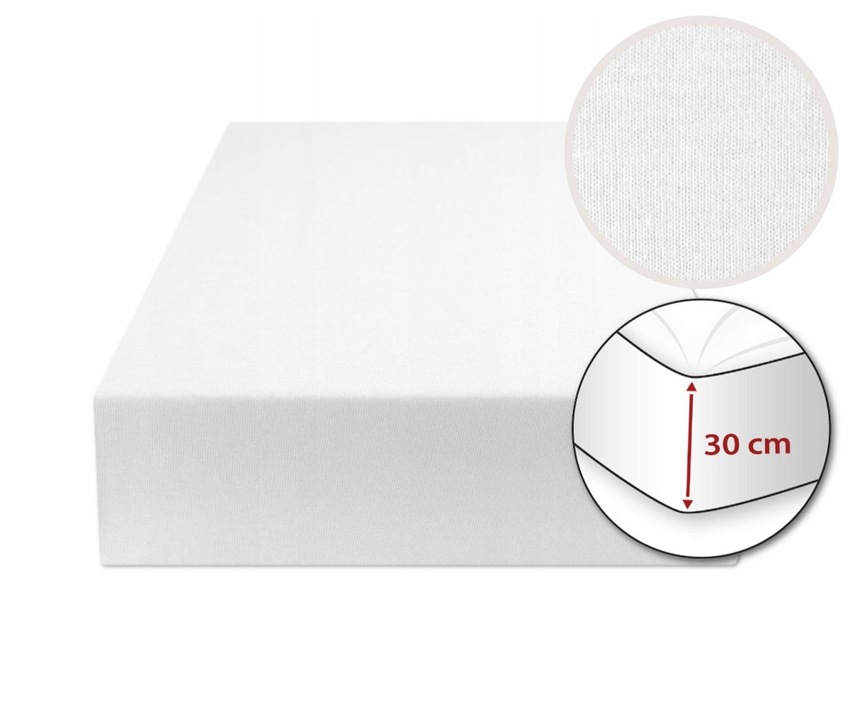 Prostěradlo jersey Premium s gumou 150x190, 160x200x30, bílé_01, Matex