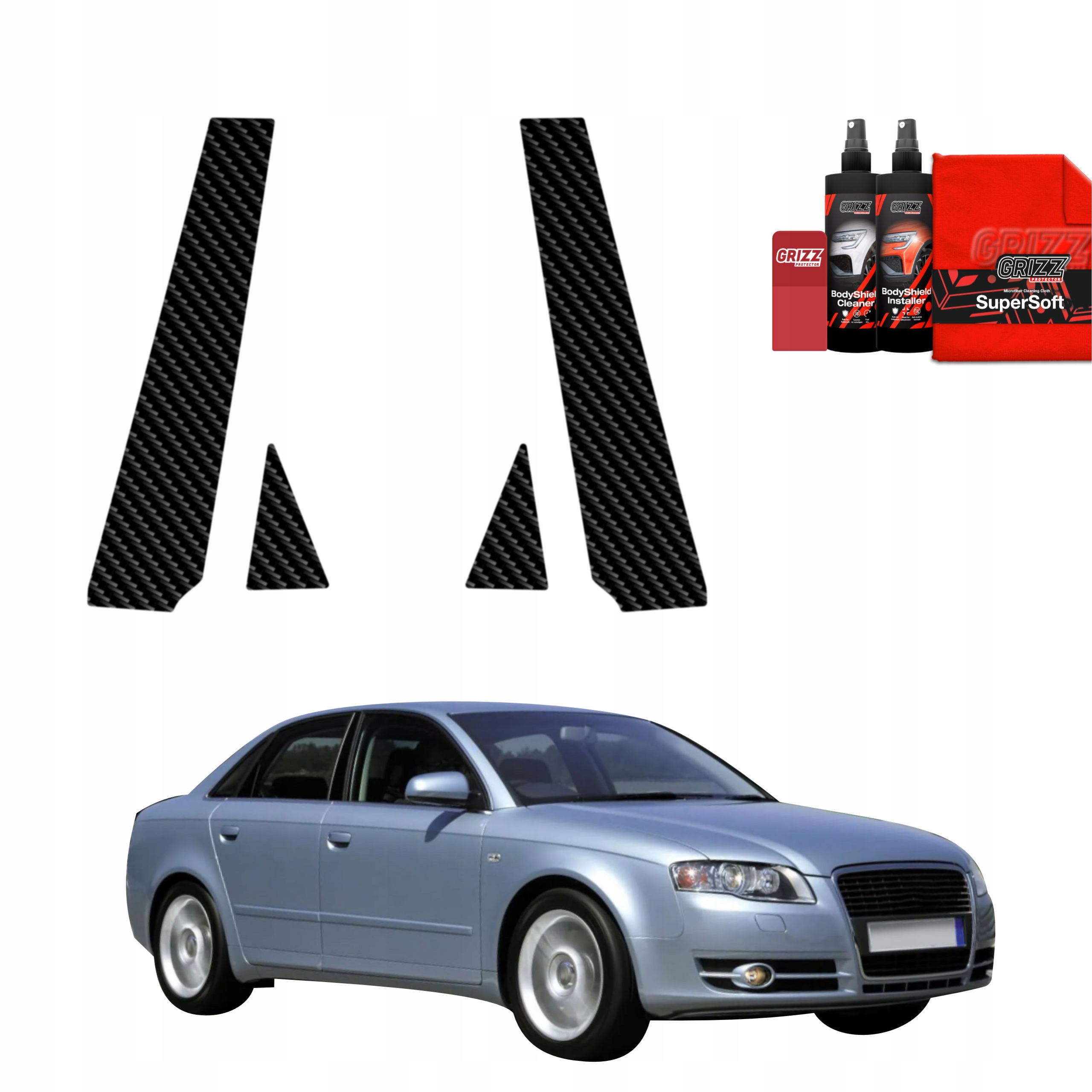 4v1 Fólie na sloupky pro Audi A4 B7 Sedan (2004-2008)