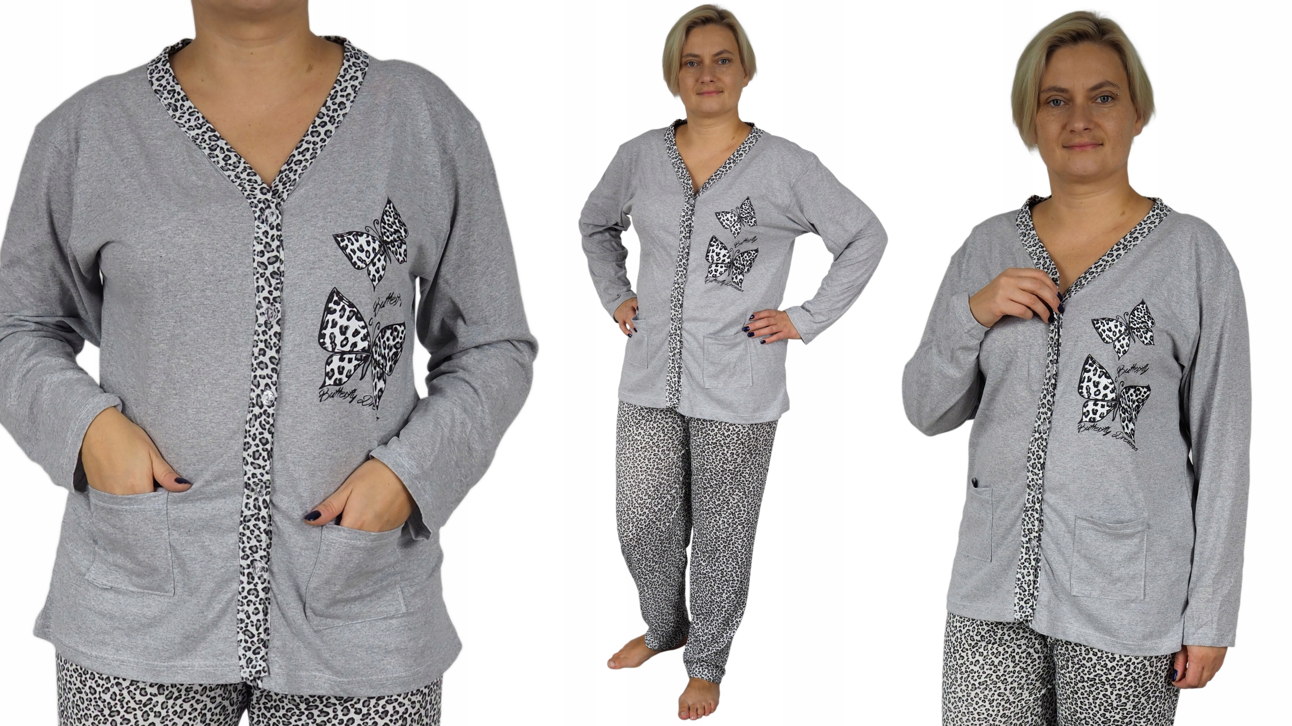 Piżama damska 3XL (46) ROZPINANA MOTYL plus size Marka Inna marka