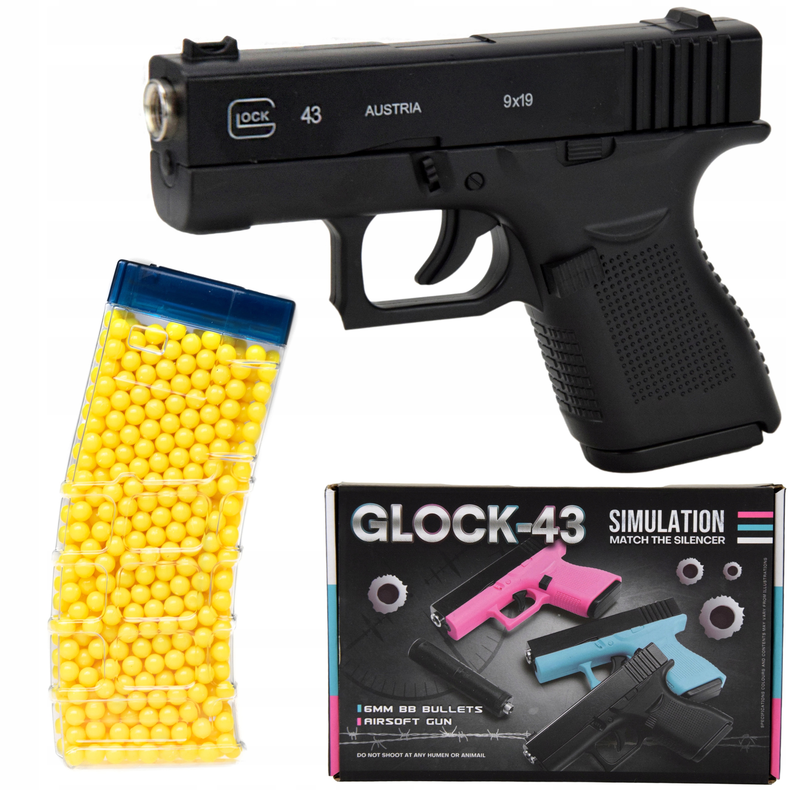 ПИСТОЛЕТ ШАРИКИ GLOCK МЕТАЛЛ НАБОР ИЗ 800 БУСИН БЕСПЛАТНО