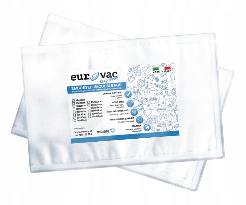 20x40cm WORKI próżniowe MOLETOWANE folia 100szt