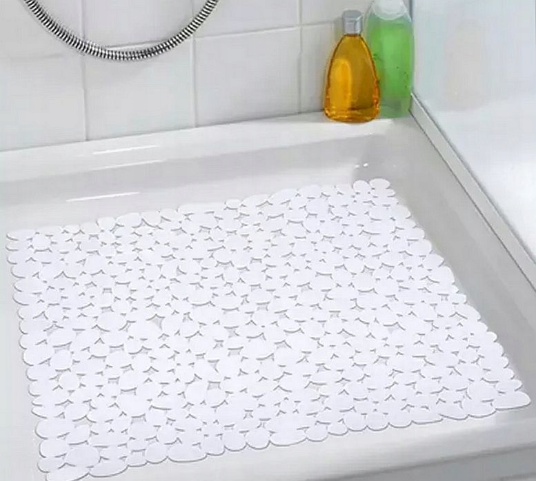 Mata łazienkowa ANTYPOŚLIZGOWA Z SSAWKAMI 53x53 bi