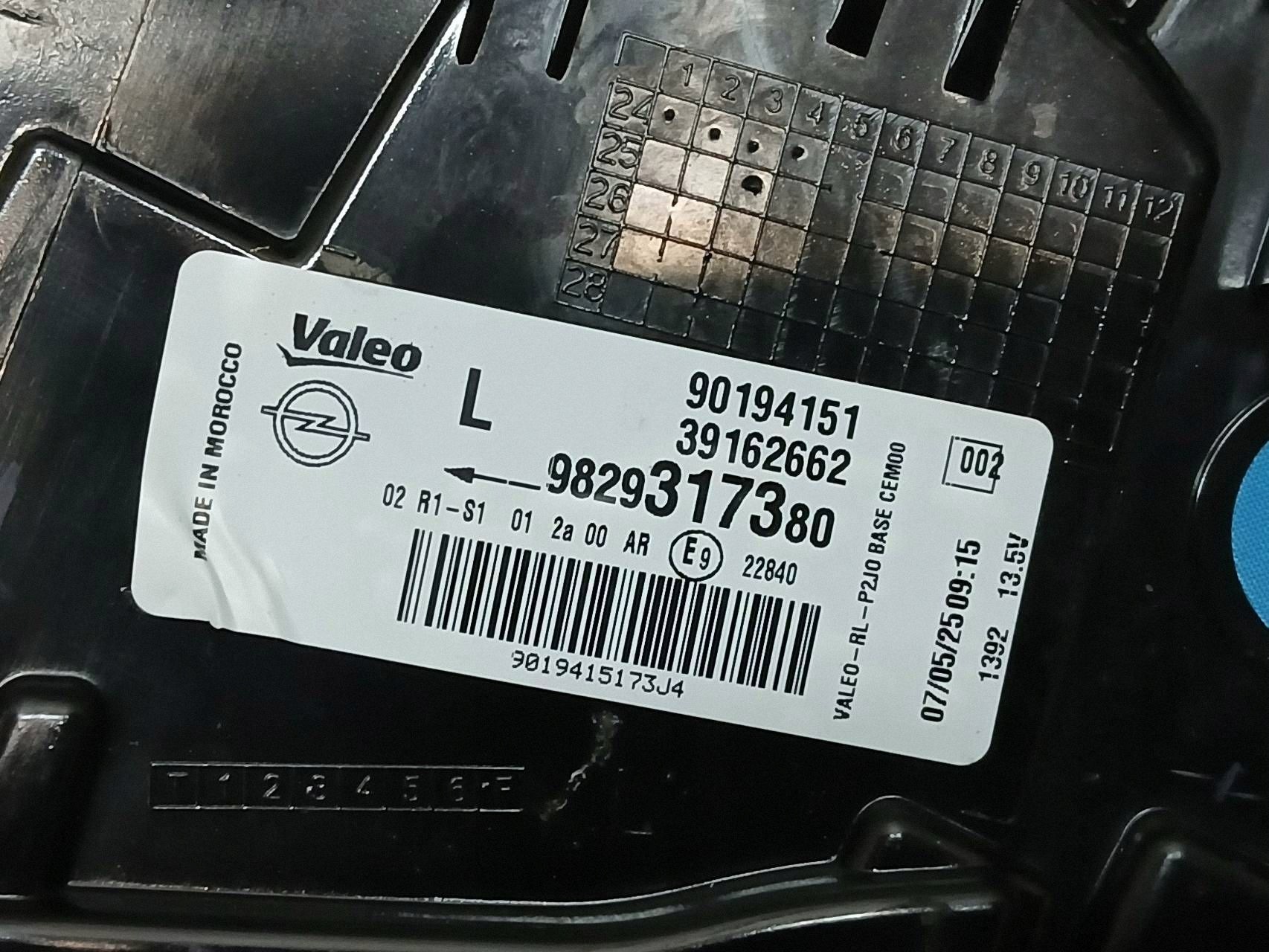 light rear part left OPEL CORSA F 9829317380