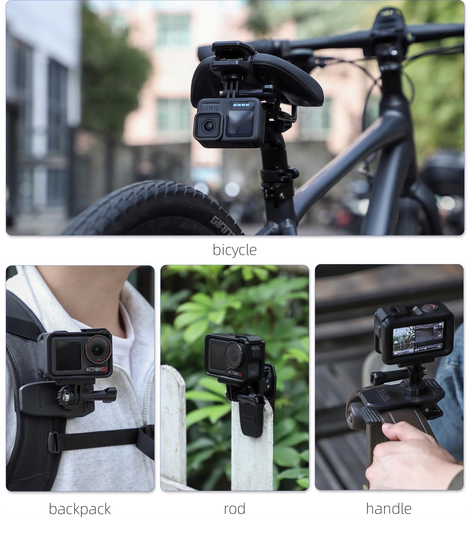 Uchwyt Magnetyczny Do Kamery Sportowej Na Plecak Rower GoPro DJI HAFOKO — miniatura 6