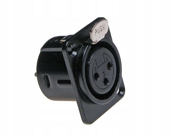 

Gniazdo XL93 Mikrofonowe 3PIN Czarne Montaż Do Obu