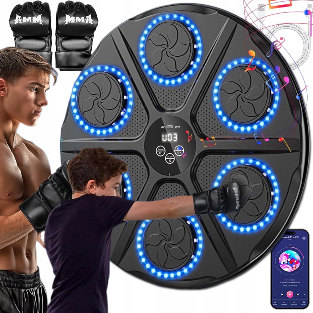 Music Boxing Machine Boxovací Stěna Hudební Štít Bluetooth Rukavice