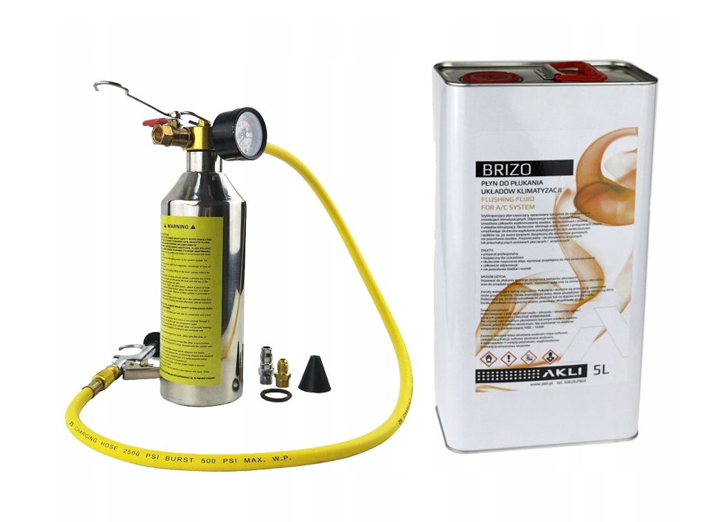 Sada pro oplachování klimatizačního systému kapalina 5L a válec s pistolí