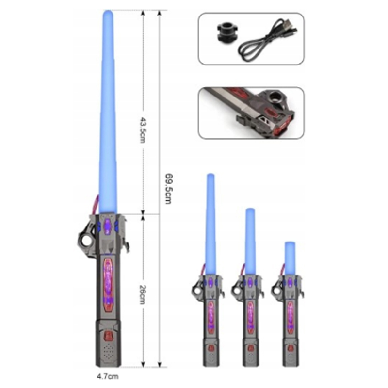 Rozszerzalny SZABLA ŚWIETLNA ZMIANA KOLORU 7 RGB LASEROWY MIECZ EAN (GTIN) 786194714670