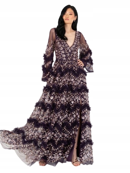 Maya Deluxe Šaty Elegantní Fialové 36 J_g