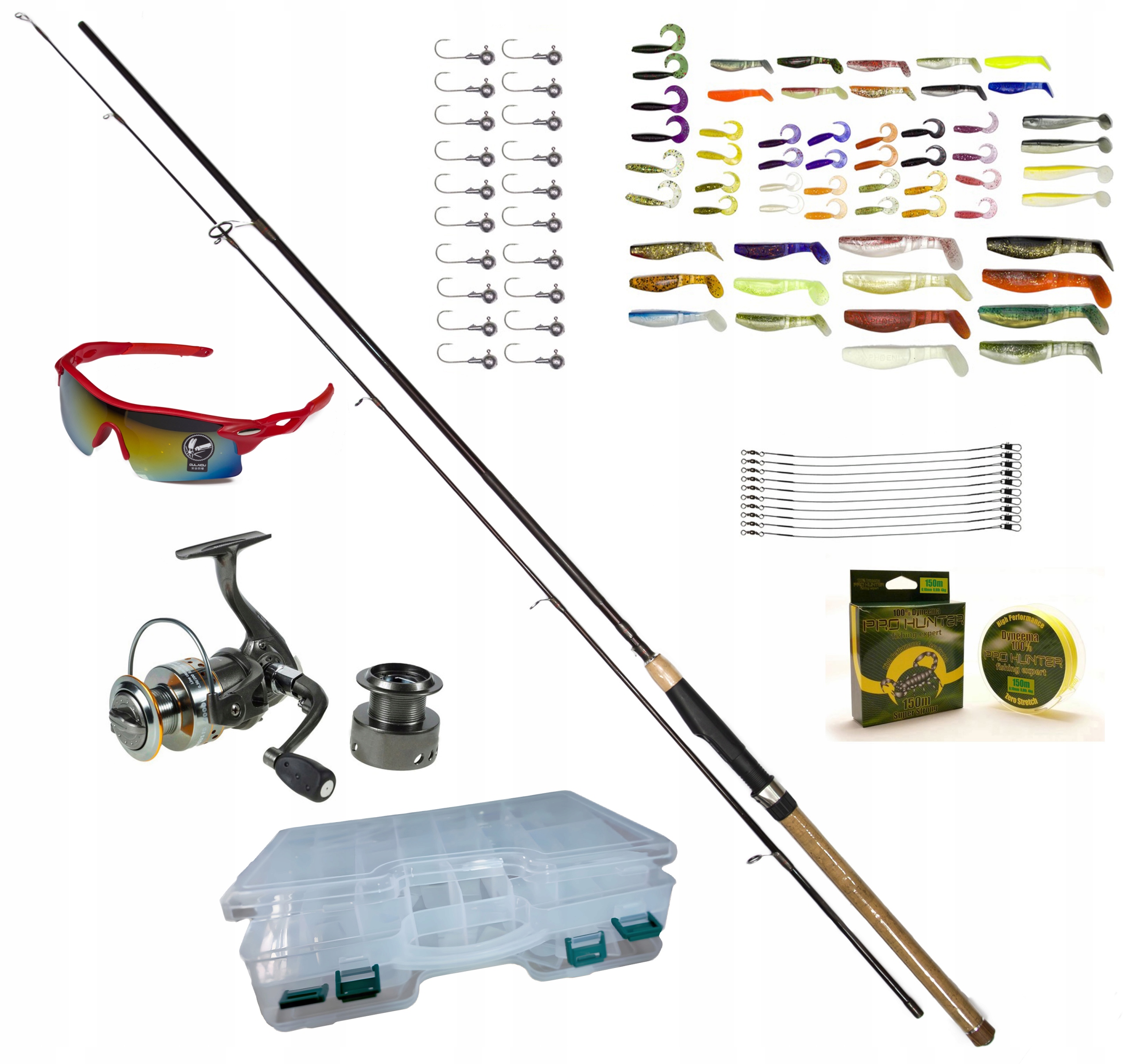 Rybářská sada Pro, prut 2,4 m Naviják 85 dílů SADA-W-07