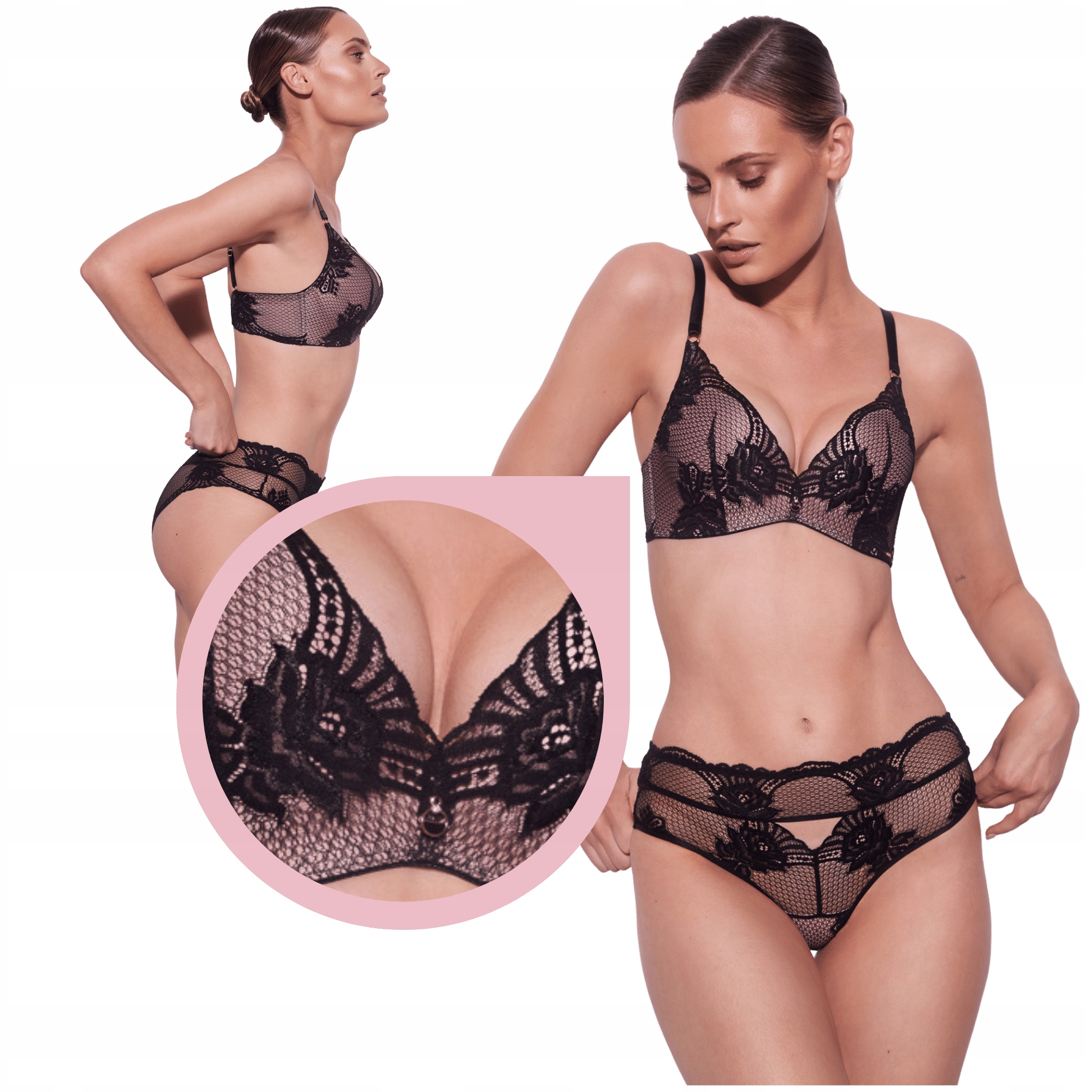 Podprsenka Alles Allure Push-Up černá krajková 75B