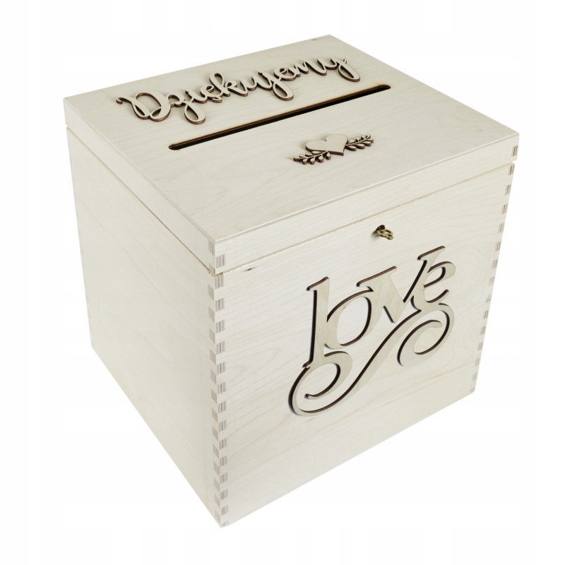 Rustykalne Pudełko Na Koperty I Obrączki Naturalne Marka inna