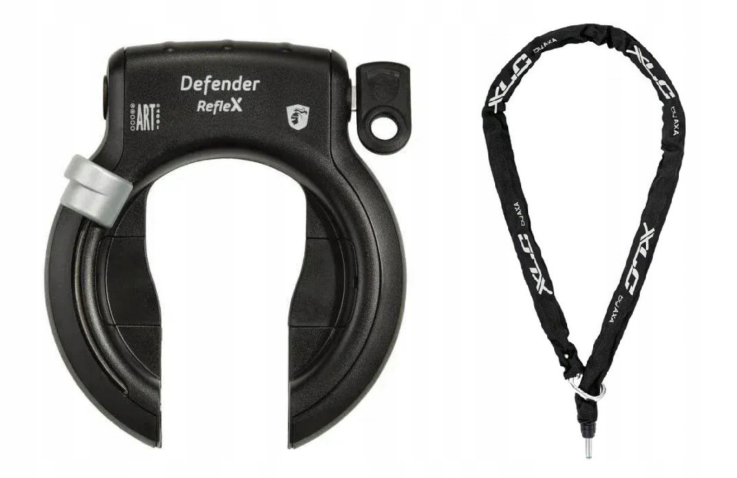 Zestaw blokada koła Axa Defender Stary Klucz Łańcuch XLC by Axa