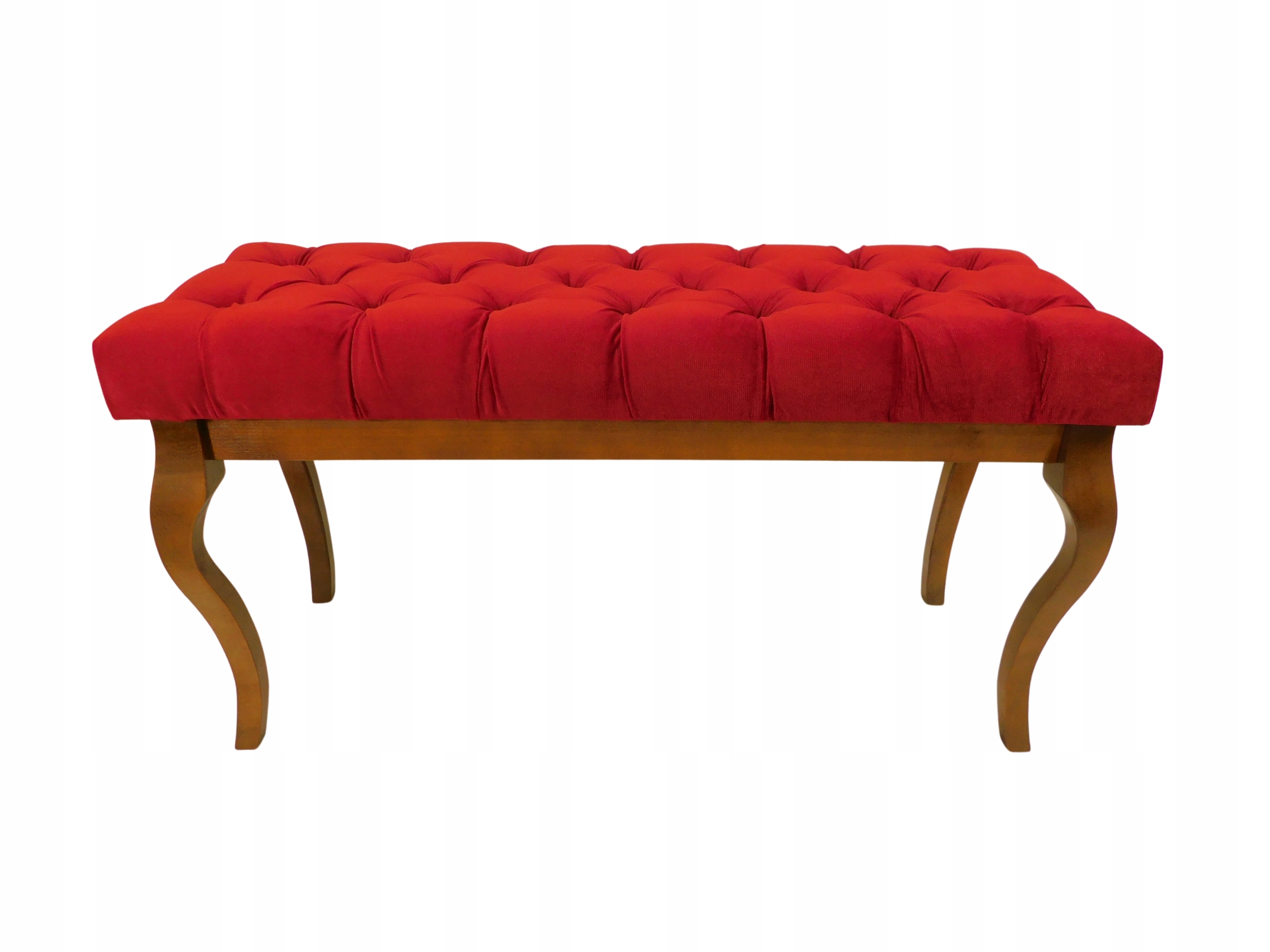 Sedák, čalouněná lavička, prošívaná, černý lak, červená barva, 100 x 40 cm, H56 cm
