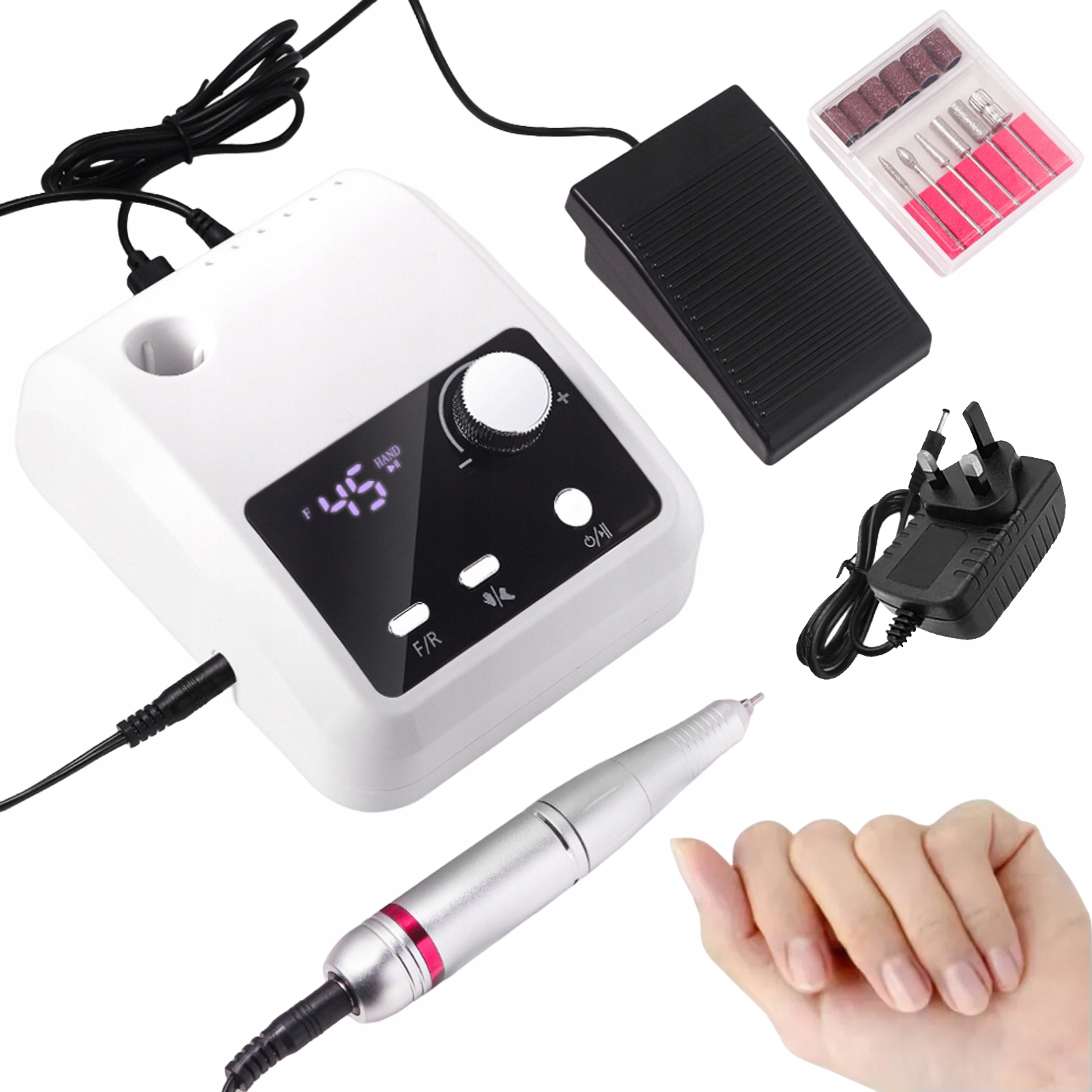 Elektrická Bruska Na Nehty Bruska 45000 Rpm Profesionální Bílá