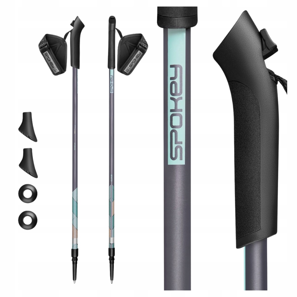 Kije Kijki Trekkingowe Do Chodzenia 95-135 cm Anti-Shock Spokey