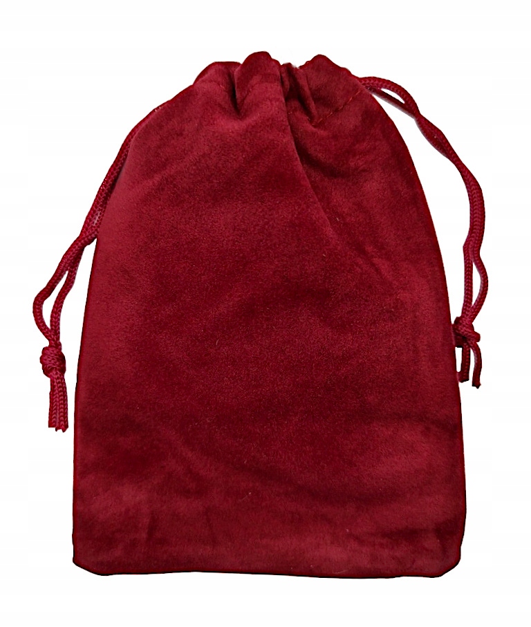 Aksamitna sakiewka na kości 10x14 cm bordowa