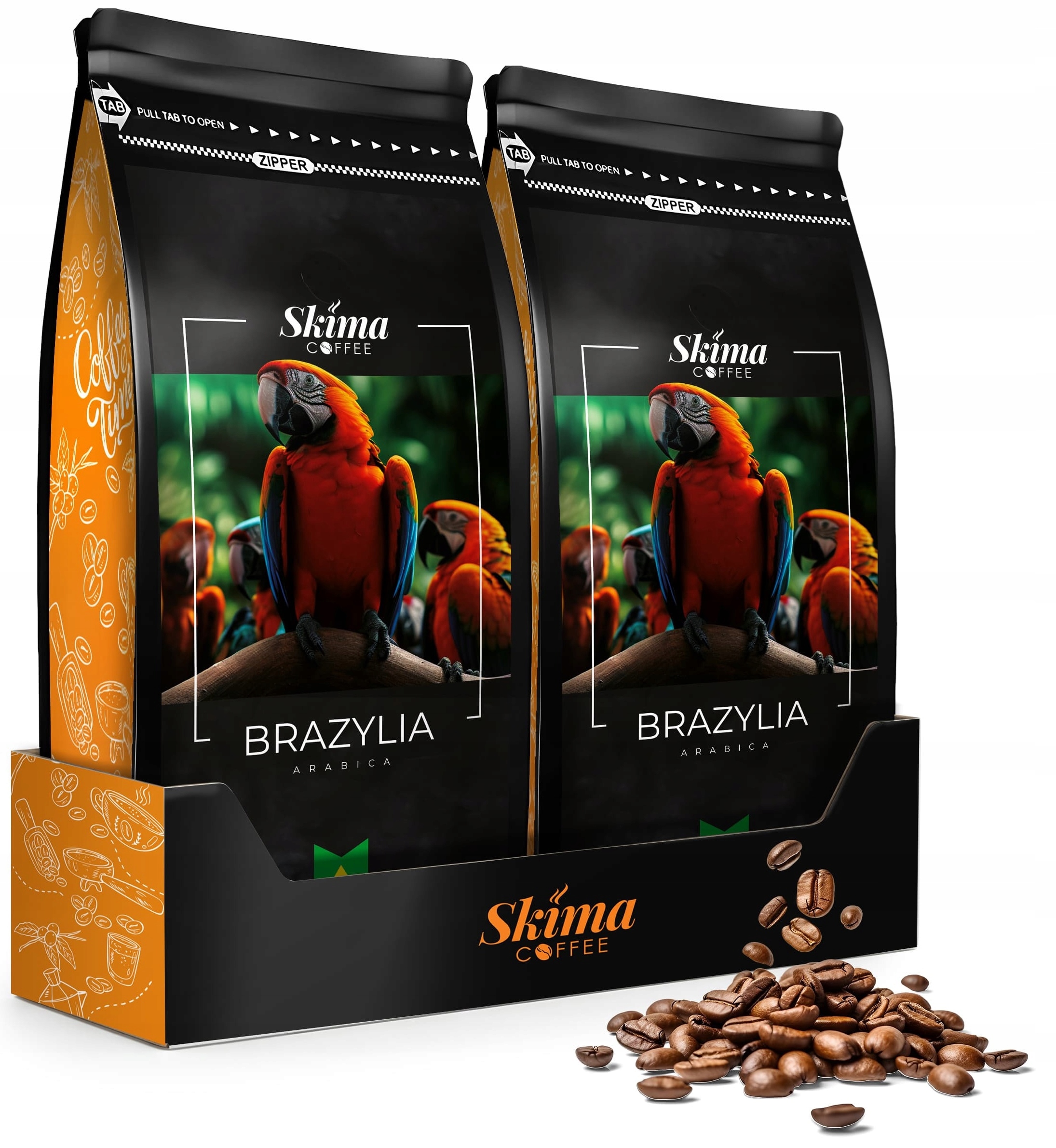 Káva zrnková 1kg x2 Brazílie 100% Arabica Čerstvá do kávovaru Dárek
