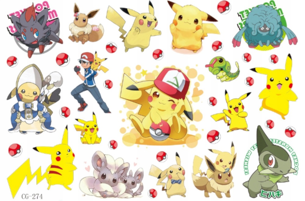 

Tatuaże zmywalne dla dzieci Pokemon CG274