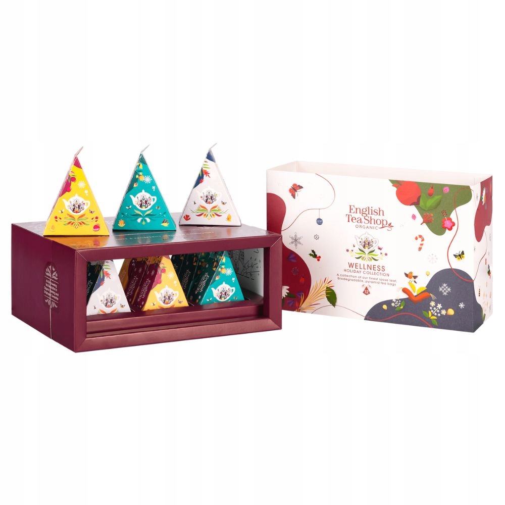 Levně Kolekce vánočních Bio čajů v pyramidkách wellness 3 příchutě (12x2g) 24g