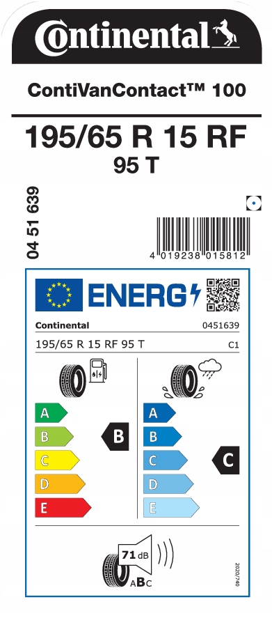 2x 195/65R15 CONTINENTAL ContiVanContact 100 95T NOWE LATO Marka Continental