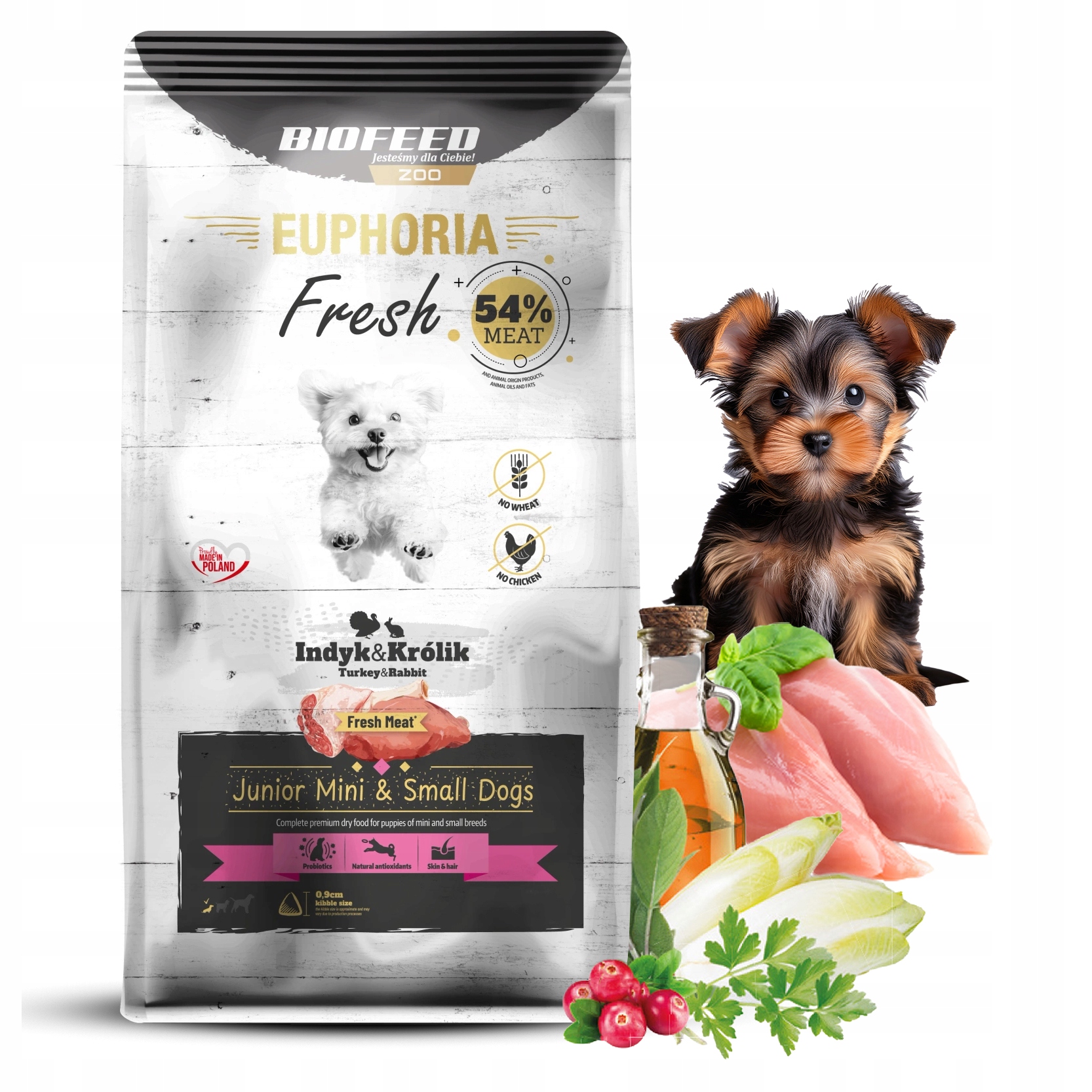 Biofeed Euphoria Fresh Meat Junior Mini Small Xs Indyk Królik 8kg