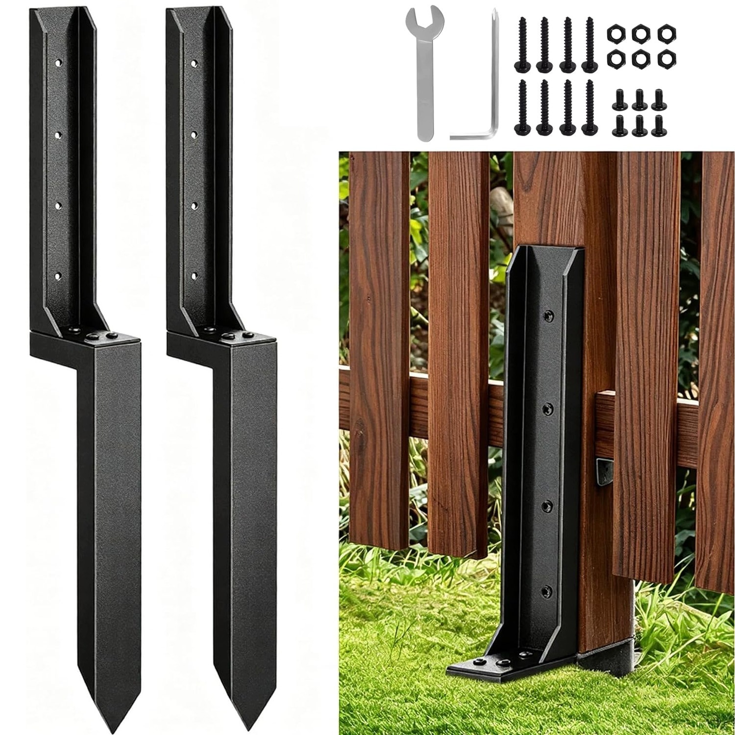 2KS Kolíků Na Opravu Plotového Sloupku Pro Poškozené Sloupky 80 CM
