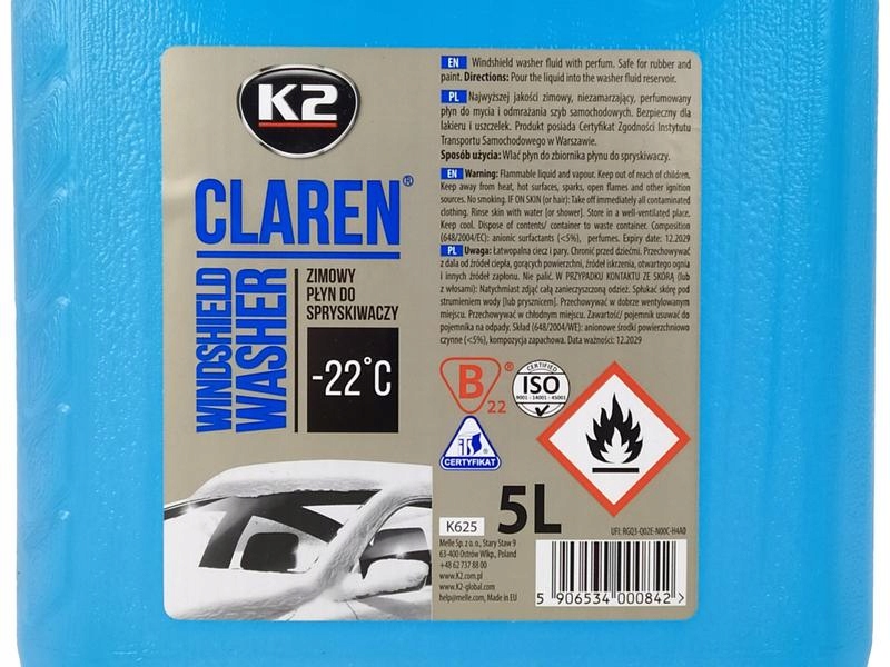 K2 CLAREN ZIMOWY PŁYN DO SPRYSKIWACZY -22°C 5L Producent K2
