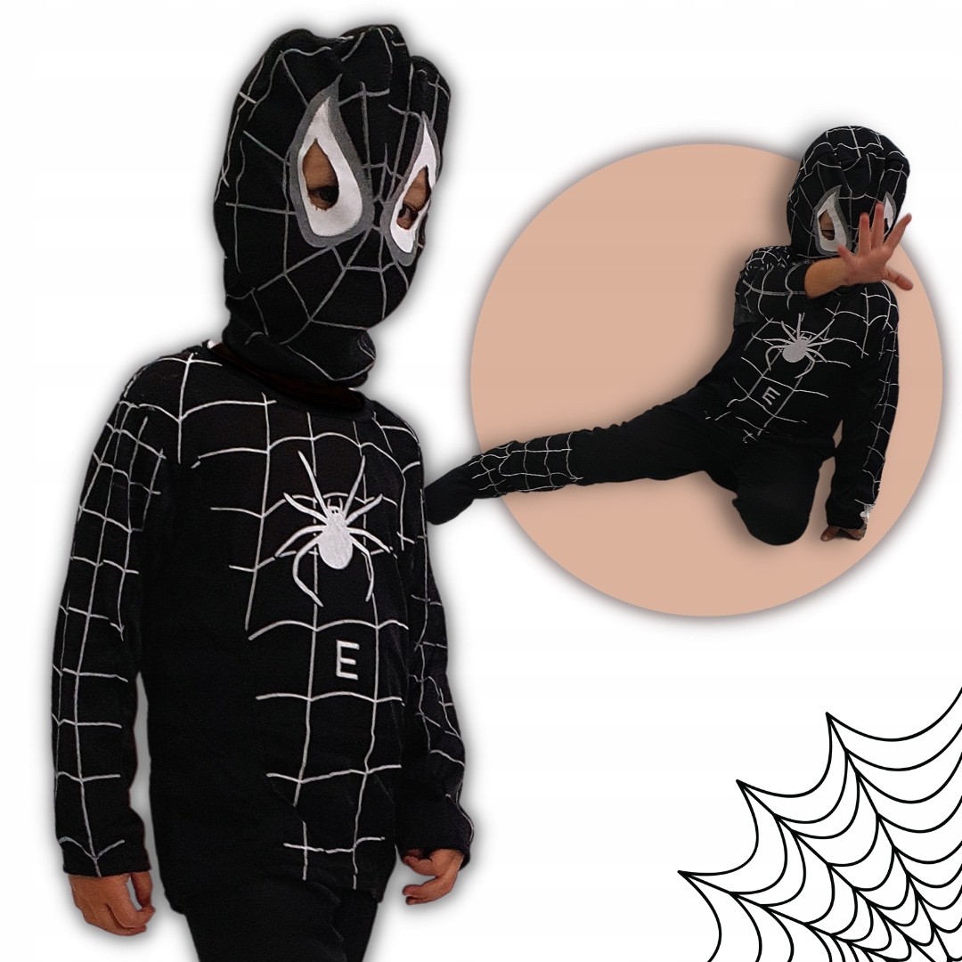 STRÓJ NA HALLOWEEN CZARNY SPIDER-MAN r. M 110-122 EAN (GTIN) 6955999751119