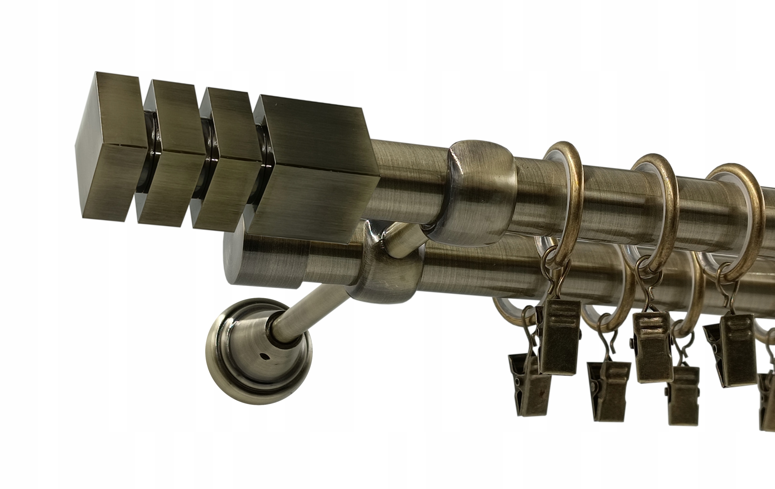 Garnýž Dvojitá Nordic Zlato Antik Ø19+19mm 200cm