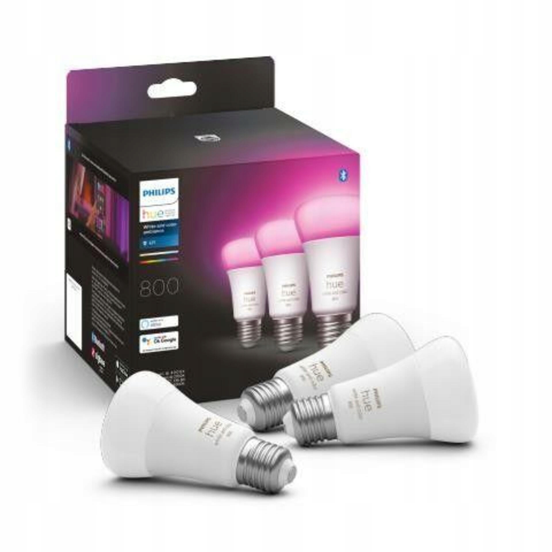 Philips Hue White and Color Ambiance E27 3x Led Rgb 800lm 6,5W Bluetooth