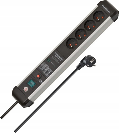 Brennenstuhl мощность полосы 1391014400 4 розетки 3 м серебро