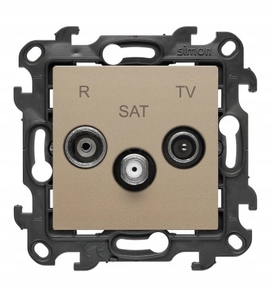 Simon 24 Satelitní anténní zásuvka R-tv-sat koncový modul Champagne Mat