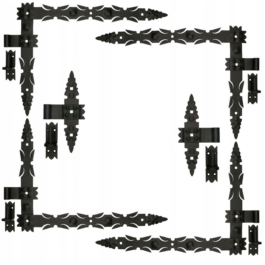 Úhlový Pásový Závěs Kovaný Na Dveře 800x460MM Sada 12 El