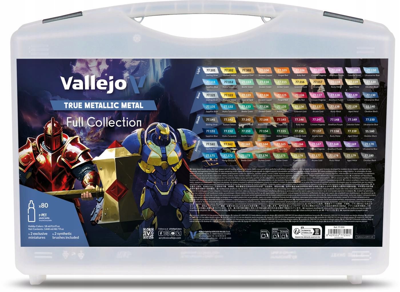 Vallejo: True Metallic Metal Plná Kolekce Krabička