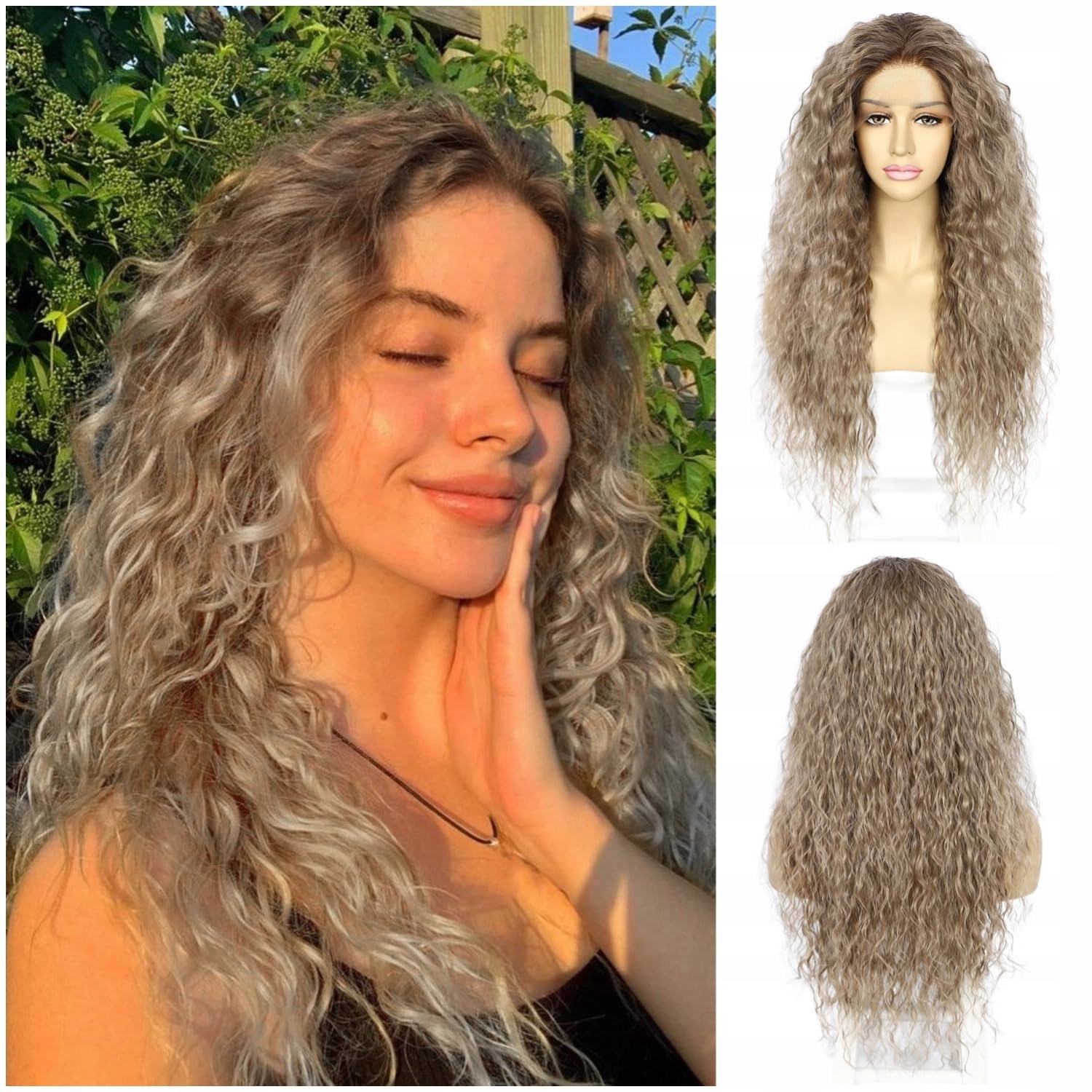 Sapphirewigs Krajková paruka Ombre Hnědá Syntetická Pro Ženy 26 palců