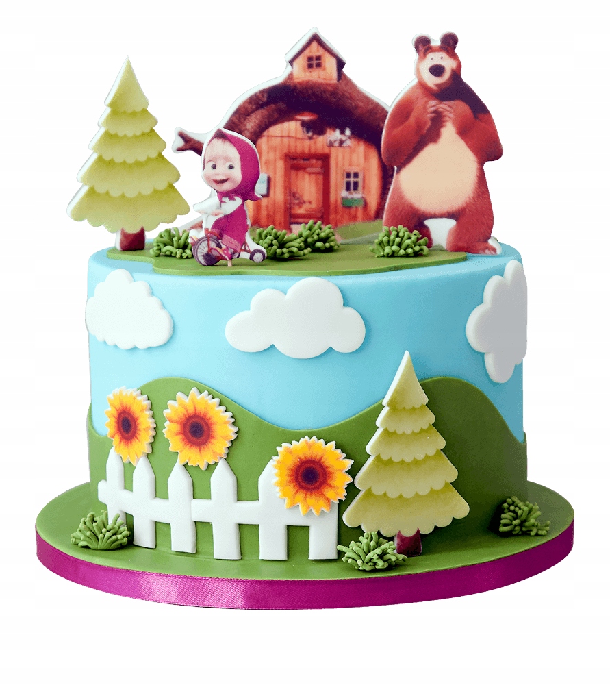 Levně Set na zdobení dortu Máša a medvěd 2D 13 ks