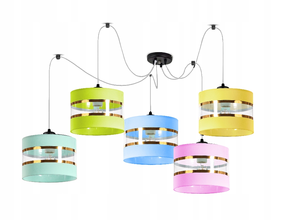 

Lampa Spider Dla Dzieci Kolory Pastele E27 Led