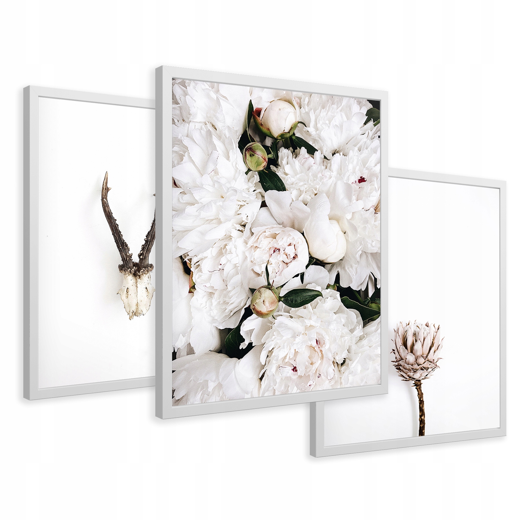 

Obrazy w ramie kwiaty boho styl minimalizm 43x99