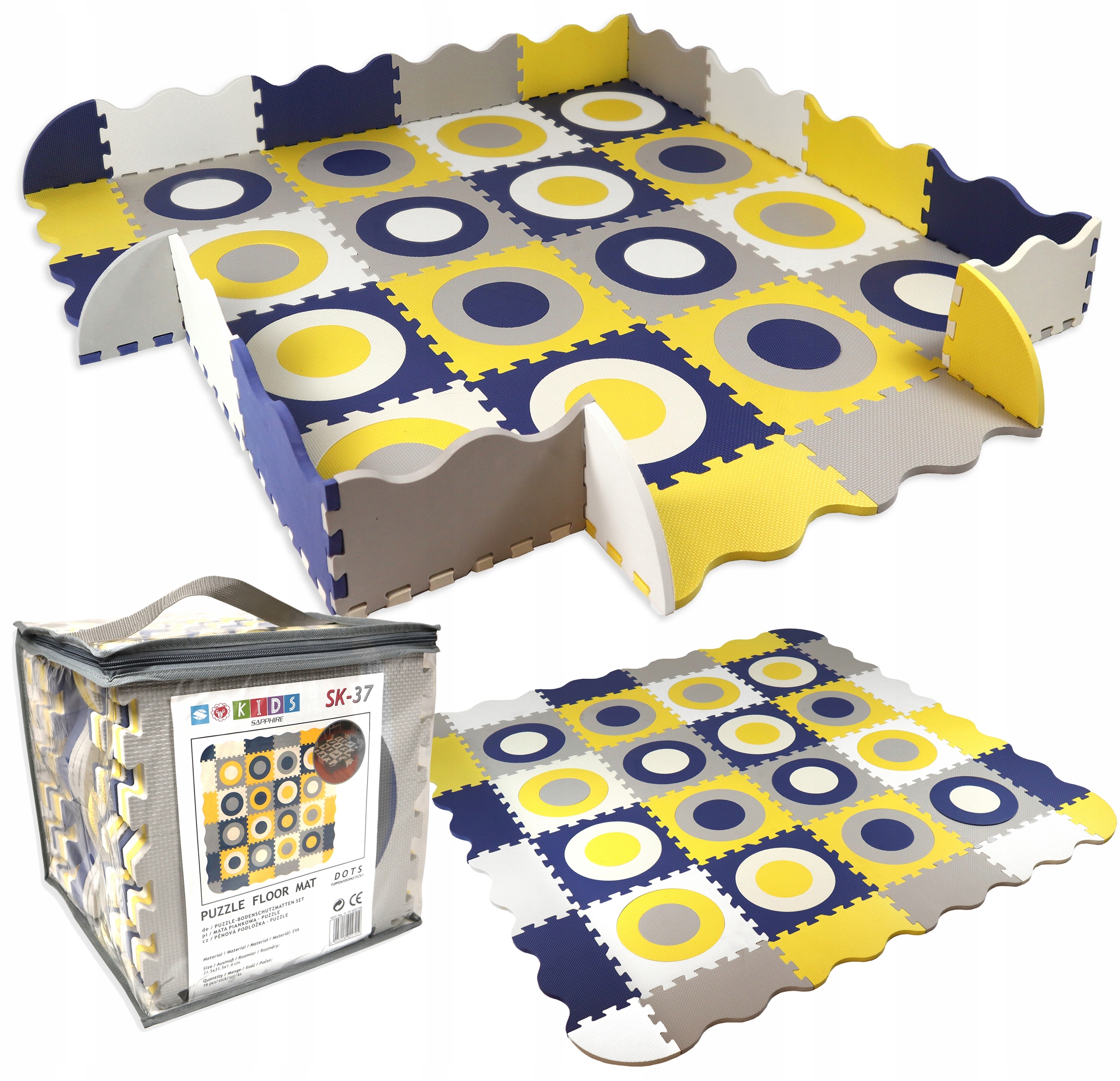 

Gruba Mata Edukacyjna puzzle Piankowe Kojec XXL