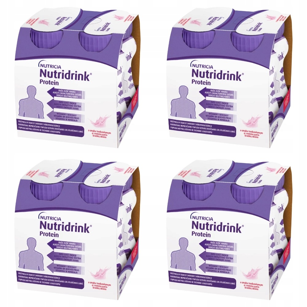 Nutridrink Protein smak truskawkowy żywność medyczna 16 x 125ml