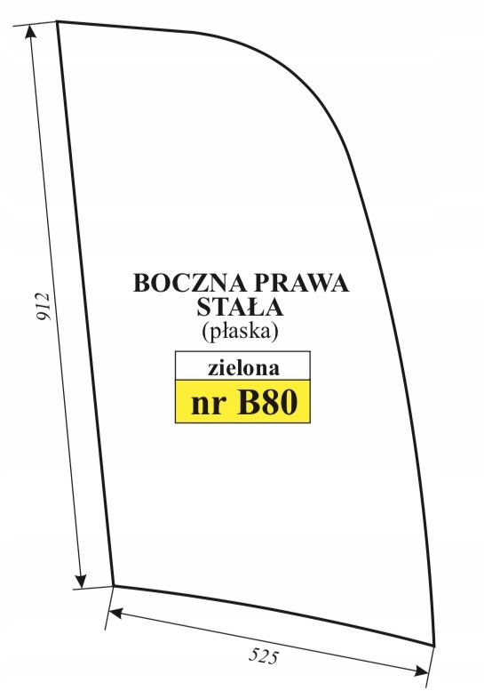 sklo Jcb boční pravé přední 332/G0015 82780087